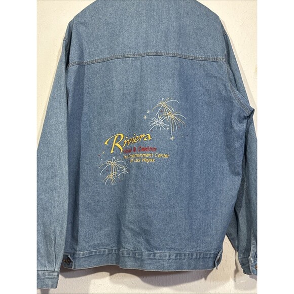 Vintage 90s Riviera Hotel Casino Las Vegas Denim Jean Jacket Size XL Extra Large - Picture 5 of 5
